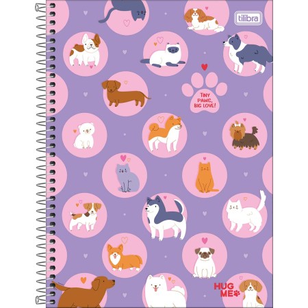 Foto ilustrativa Caderno Espiral Capa Dura Universitário 1 Matéria Hug Me 80 Folhas