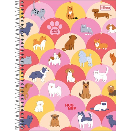 Foto ilustrativa Caderno Espiral Capa Dura Universitário 1 Matéria Hug Me 80 Folhas