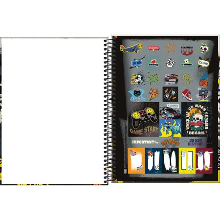 Foto ilustrativa Caderno Espiral Capa Dura Universitário 1 Matéria Hype 80 Folhas