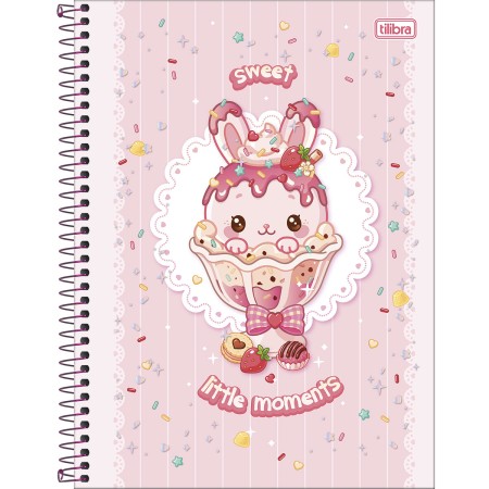 Foto ilustrativa Caderno Espiral Capa Dura Universitário 1 Matéria Ice Cute 80 Folhas