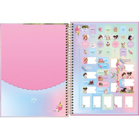 Foto ilustrativa Caderno Espiral Capa Dura Universitário 1 Matéria Jolie 80 Folhas