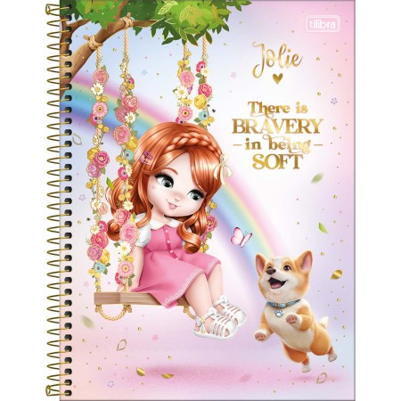 Foto ilustrativa Caderno Espiral Capa Dura Universitário 1 Matéria Jolie 80 Folhas