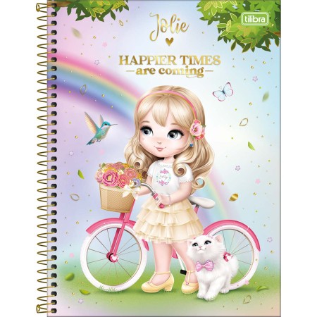 Foto ilustrativa Caderno Espiral Capa Dura Universitário 1 Matéria Jolie 80 Folhas