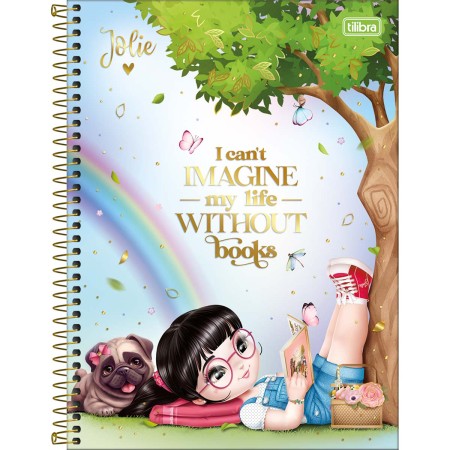 Foto ilustrativa Caderno Espiral Capa Dura Universitário 1 Matéria Jolie 80 Folhas