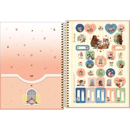 Foto ilustrativa Caderno Espiral Capa Dura Universitário 1 Matéria Loveland 80 Folhas