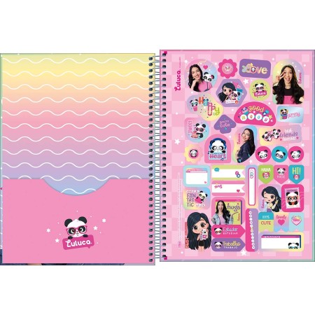 Foto ilustrativa Caderno Espiral Capa Dura Universitário 1 Matéria Luluca 80 Folhas