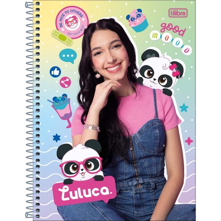 Foto ilustrativa Caderno Espiral Capa Dura Universitário 1 Matéria Luluca 80 Folhas