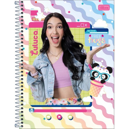 Foto ilustrativa Caderno Espiral Capa Dura Universitário 1 Matéria Luluca 80 Folhas