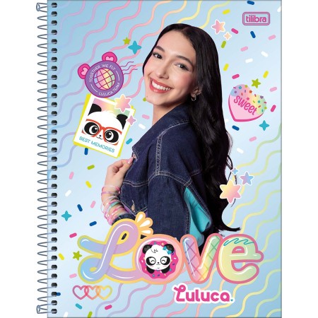 Foto ilustrativa Caderno Espiral Capa Dura Universitário 1 Matéria Luluca 80 Folhas