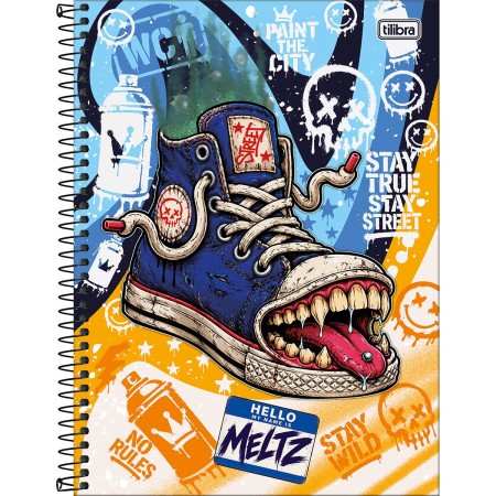 Foto ilustrativa Caderno Espiral Capa Dura Universitário 1 Matéria Meltz 80 Folhas