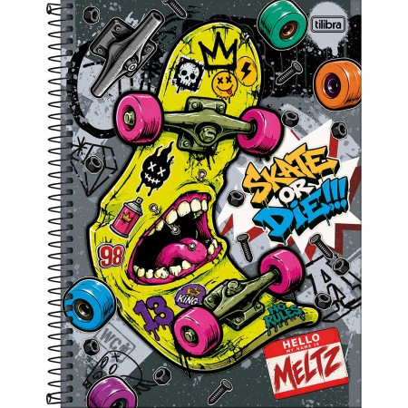 Foto ilustrativa Caderno Espiral Capa Dura Universitário 1 Matéria Meltz 80 Folhas