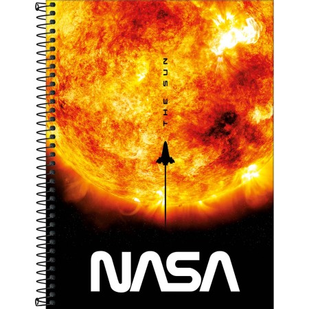 Foto ilustrativa Caderno Espiral Capa Dura Universitário 1 Matéria Nasa 80 Folhas