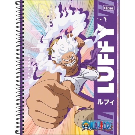 Foto ilustrativa Caderno Espiral Capa Dura Universitário 1 Matéria One Piece 80 Folhas