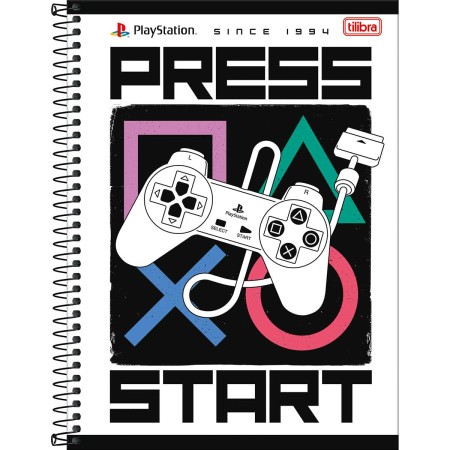 Foto ilustrativa Caderno Espiral Capa Dura Universitário 1 Matéria PlayStation 80 Folhas