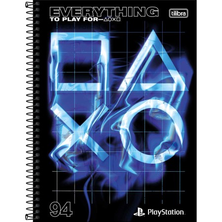 Foto ilustrativa Caderno Espiral Capa Dura Universitário 1 Matéria PlayStation 80 Folhas