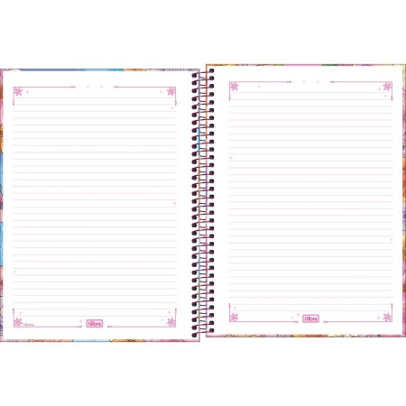 Foto ilustrativa Caderno Espiral Capa Dura Universitário 1 Matéria Princesas 80 Folhas