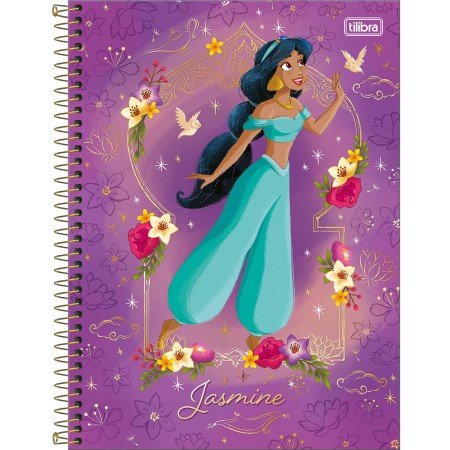 Foto ilustrativa Caderno Espiral Capa Dura Universitário 1 Matéria Princesas 80 Folhas