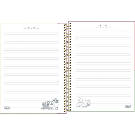 Foto ilustrativa Caderno Espiral Capa Dura Universitário 1 Matéria Purrfect Cats 80 Folhas