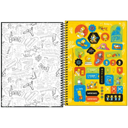 Foto ilustrativa Caderno Espiral Capa Dura Universitário 1 Matéria Simpsons 80 Folhas