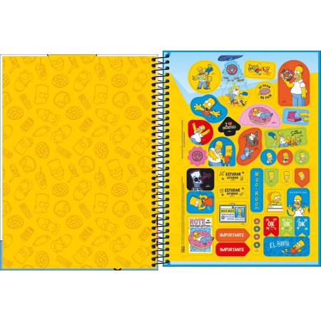 Foto ilustrativa Caderno Espiral Capa Dura Universitário 1 Matéria Simpsons 80 Folhas