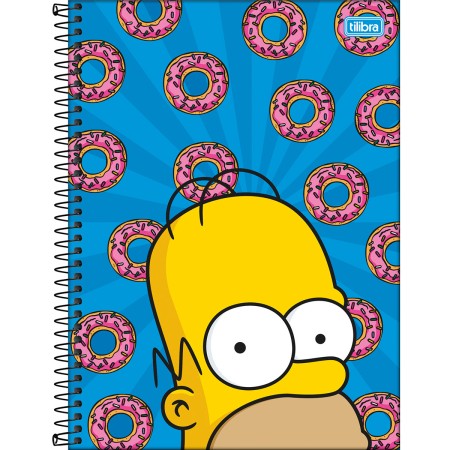 Foto ilustrativa Caderno Espiral Capa Dura Universitário 1 Matéria Simpsons 80 Folhas