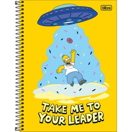 Foto ilustrativa Caderno Espiral Capa Dura Universitário 1 Matéria Simpsons 80 Folhas