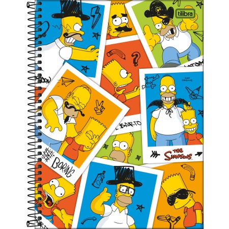 Foto ilustrativa Caderno Espiral Capa Dura Universitário 1 Matéria Simpsons 80 Folhas