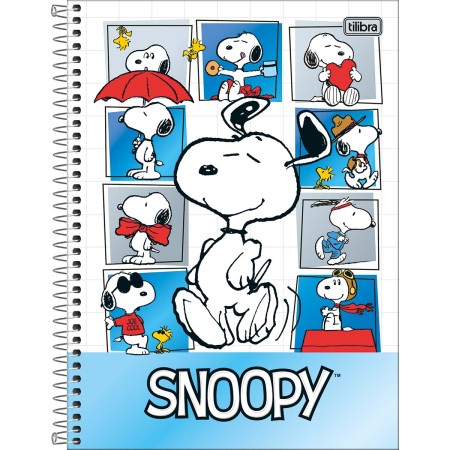 Foto ilustrativa Caderno Espiral Capa Dura Universitário 1 Matéria Snoopy 80 Folhas