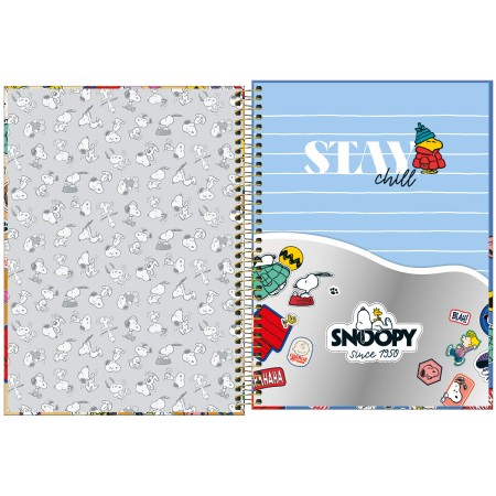 Foto ilustrativa Caderno Espiral Capa Dura Universitário 1 Matéria Snoopy Core 80 Folhas
