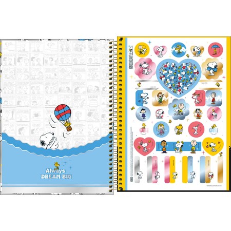 Foto ilustrativa Caderno Espiral Capa Dura Universitário 1 Matéria Snoopy Core 80 Folhas
