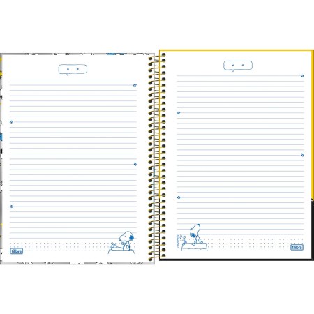 Foto ilustrativa Caderno Espiral Capa Dura Universitário 1 Matéria Snoopy Core 80 Folhas