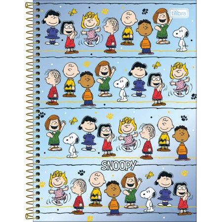 Foto ilustrativa Caderno Espiral Capa Dura Universitário 1 Matéria Snoopy Core 80 Folhas