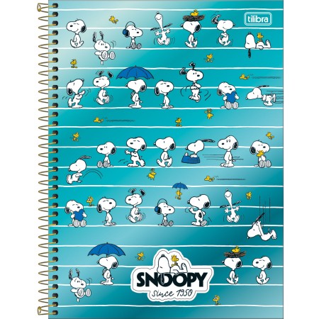 Foto ilustrativa Caderno Espiral Capa Dura Universitário 1 Matéria Snoopy Core 80 Folhas