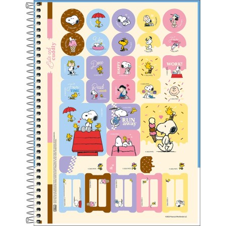 Foto ilustrativa Caderno Espiral Capa Dura Universitário 1 Matéria Snoopy Fit 80 Folhas