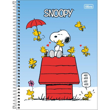 Foto ilustrativa Caderno Espiral Capa Dura Universitário 1 Matéria Snoopy Fit 80 Folhas