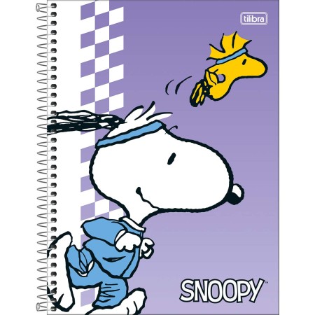 Foto ilustrativa Caderno Espiral Capa Dura Universitário 1 Matéria Snoopy Fit 80 Folhas