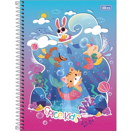Foto ilustrativa Caderno Espiral Capa Dura Universitário 1 Matéria Spice Kids Feminino 80 Folhas 