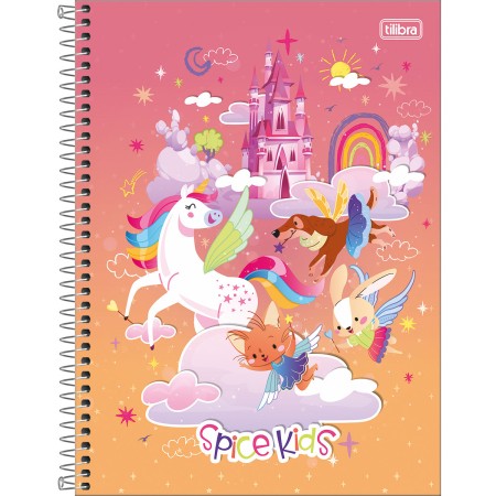 Foto ilustrativa Caderno Espiral Capa Dura Universitário 1 Matéria Spice Kids Feminino 80 Folhas 