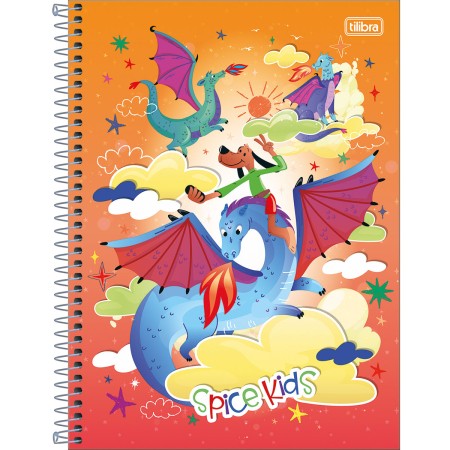 Foto ilustrativa Caderno Espiral Capa Dura Universitário 1 Matéria Spice Kids Masculino 80 Folhas