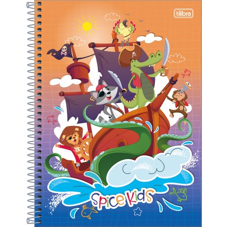 Foto ilustrativa Caderno Espiral Capa Dura Universitário 1 Matéria Spice Kids Masculino 80 Folhas