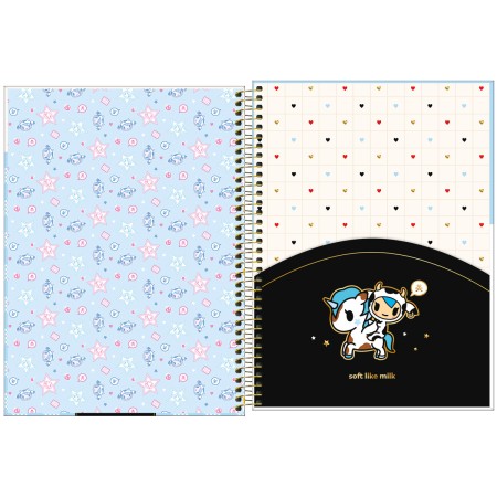 Foto ilustrativa Caderno Espiral Capa Dura Universitário 1 Matéria Tokidoki Moofia 80 Folhas