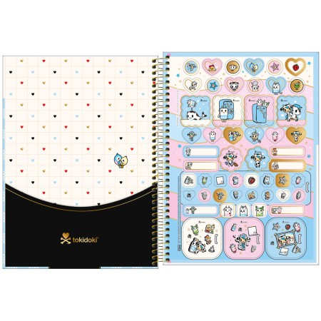 Foto ilustrativa Caderno Espiral Capa Dura Universitário 1 Matéria Tokidoki Moofia 80 Folhas