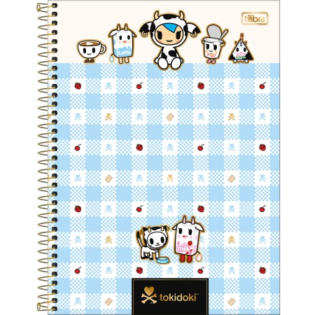 Foto ilustrativa Caderno Espiral Capa Dura Universitário 1 Matéria Tokidoki Moofia 80 Folhas