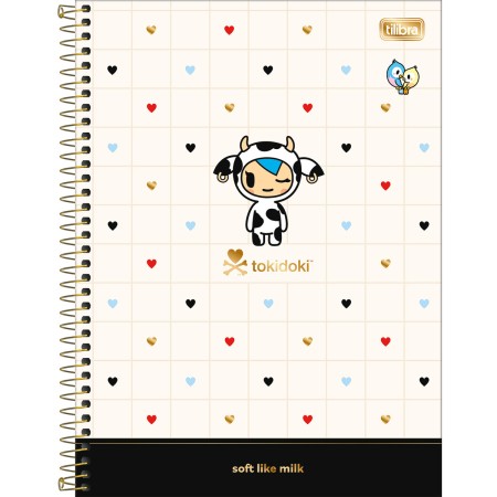 Foto ilustrativa Caderno Espiral Capa Dura Universitário 1 Matéria Tokidoki Moofia 80 Folhas