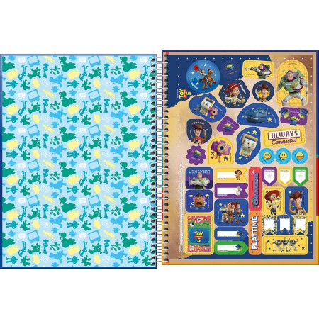 Foto ilustrativa Caderno Espiral Capa Dura Universitário 1 Matéria Toy Story 80 Folhas