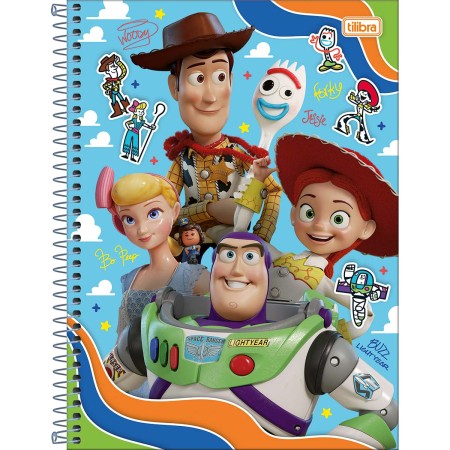 Foto ilustrativa Caderno Espiral Capa Dura Universitário 1 Matéria Toy Story 80 Folhas
