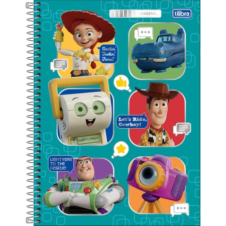 Foto ilustrativa Caderno Espiral Capa Dura Universitário 1 Matéria Toy Story 80 Folhas