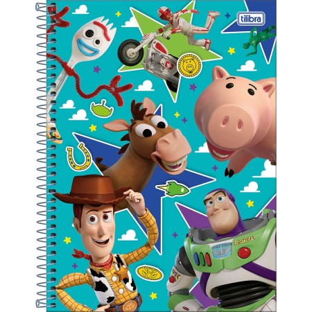 Foto ilustrativa Caderno Espiral Capa Dura Universitário 1 Matéria Toy Story 80 Folhas