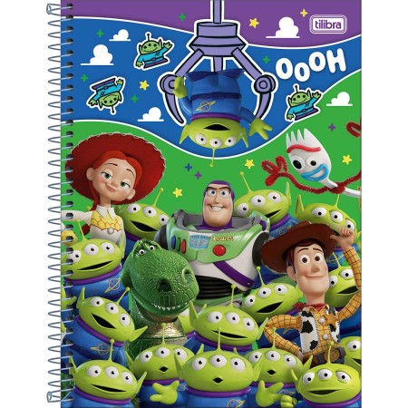 Foto ilustrativa Caderno Espiral Capa Dura Universitário 1 Matéria Toy Story 80 Folhas