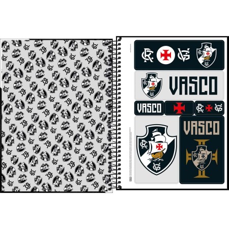 Foto ilustrativa Caderno Espiral Capa Dura Universitário 1 Matéria Vasco 80 Folhas
